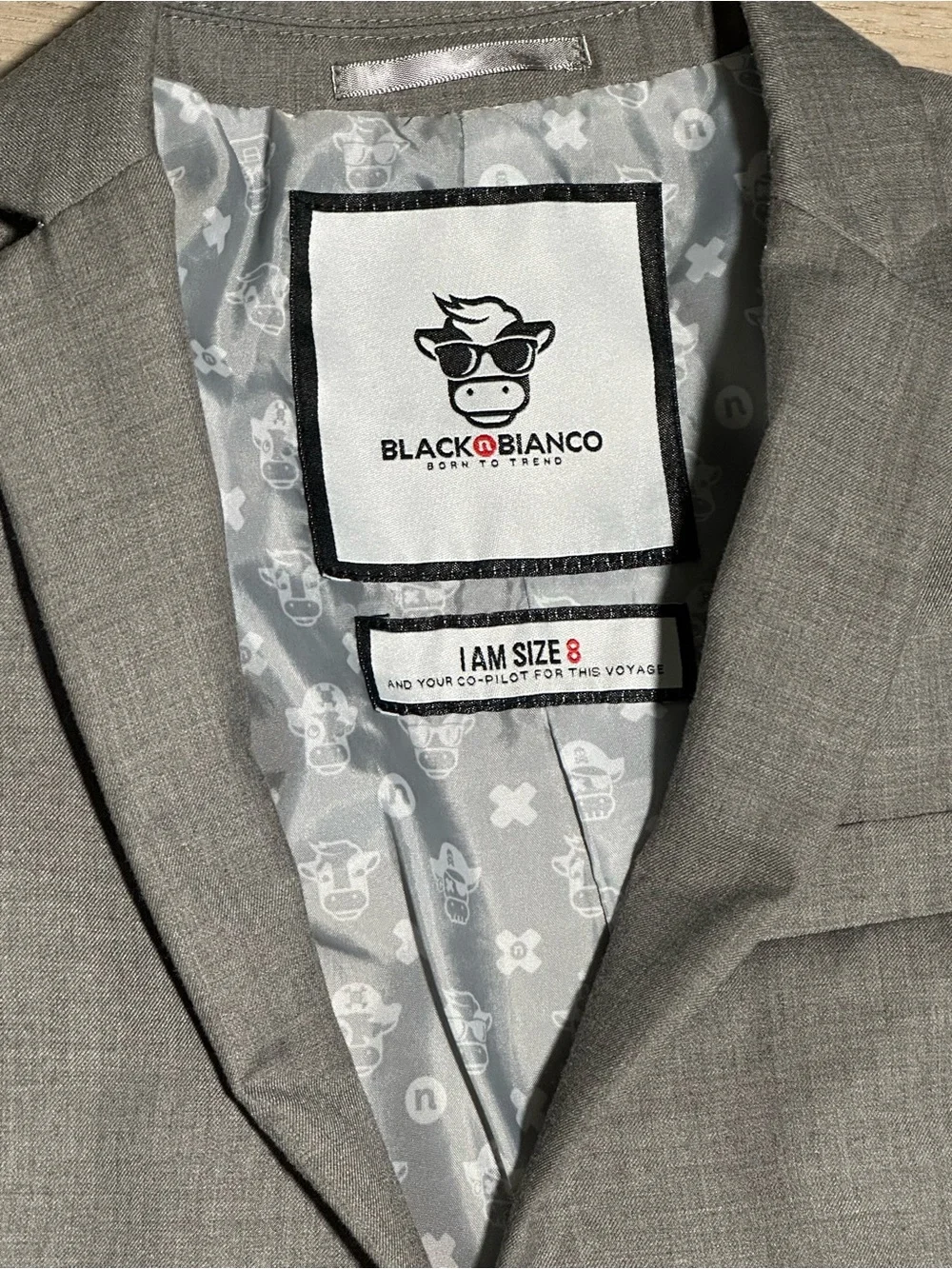 BlacknBianco. Boy’s 3 Piece Gray Suit. Jacket, Vest, & Pants.